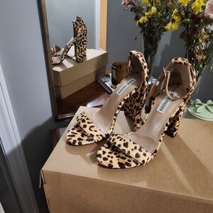 Leopard Print High Heel Sandals